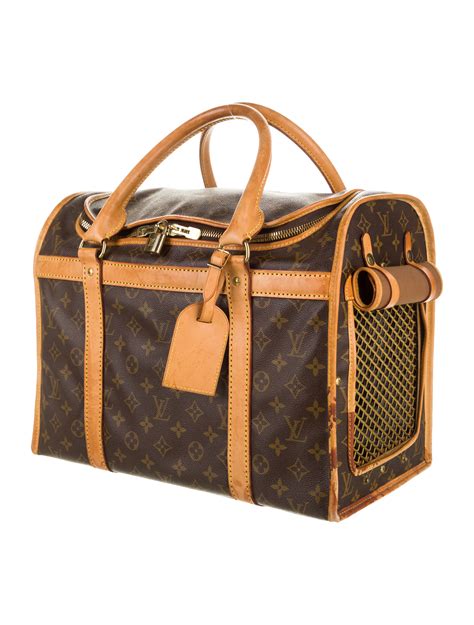 louis vuitton dog carrier monogram 50 brown|authentic Louis Vuitton pet carrier.